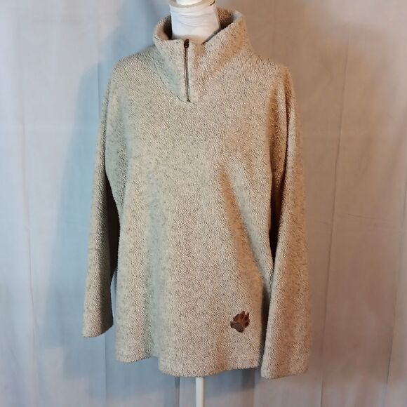 Coldwater Creek Quarter Zip Sherpa Pullover - Picture 1 of 7